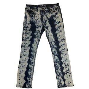 Robins Jean Acid Washed Rhinestone Studded Jeans Gold Wings Men's Size 36